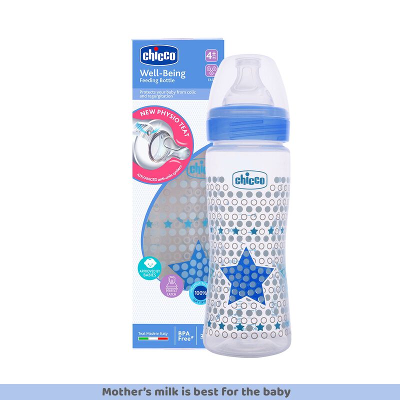 Chicco Well Being Feeding Bottles - Fast flow - 330ML 4M+