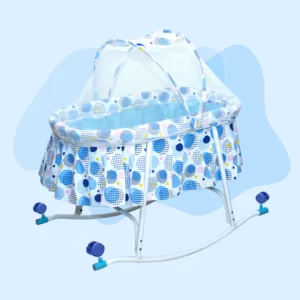 Mee Mee Comfy Baby Rocking Cradle with Mosquito Net | Movable Baby Cradle with Rocking Feature