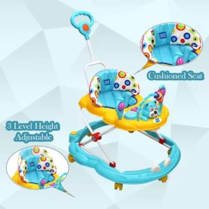 Mee Mee Simple Step Baby Walker with Parental Control Handle & Musical Activity Tray