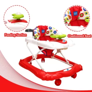 Mee Mee Simple Step Baby Walker with Push Walker Support Handle & Musical Activity Tray